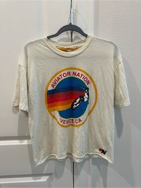 Aviator Nation Cream Tee- like new